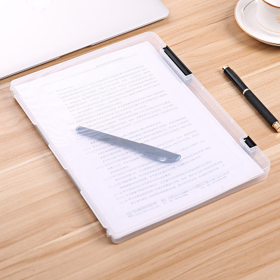 XT 8118 carpeta portátil caja de almacenamiento de archivos A4 de plástico transparente clasificación caja de archivos en stock generación