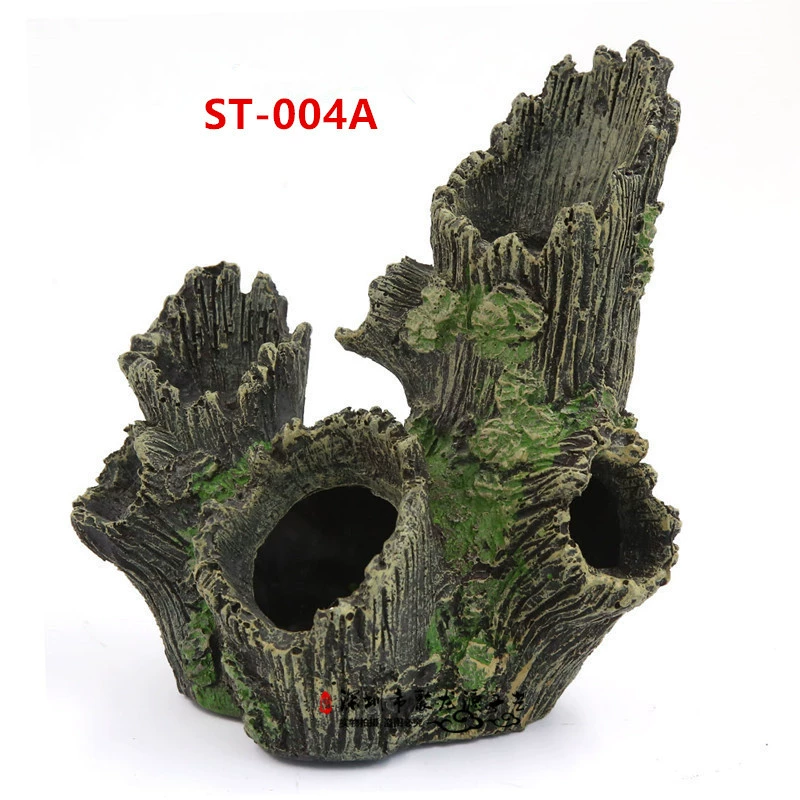 Аквариумная Resin ремесло Crystal Shrimp Dodge House Breeding House Genbolt and Wooden Playing House Hatter Tree Cave