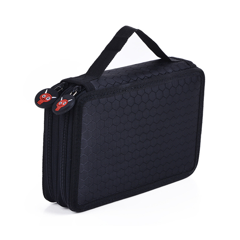 Estuche Profesional para Lápices de Colores de Dos Capas, Color Sólido, Diseño de Jardín Secreto, Estuche Cuadrado para Lápices de Colores, Bolsa de Papelería con 35 Compartimentos