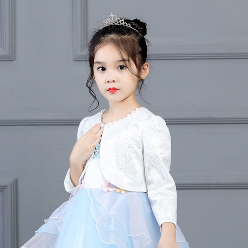 Children's Lace Sparkling Cardigan for Girls (Small, Medium, Large) - Long Sleeve Outerwear, Princess Style Child's Cardigan Overlay Jacket