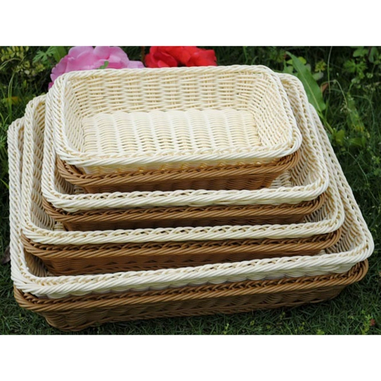 Imitation rattan fruit basket drain basket bread basket rectangular food dried fruit plate fruit plate