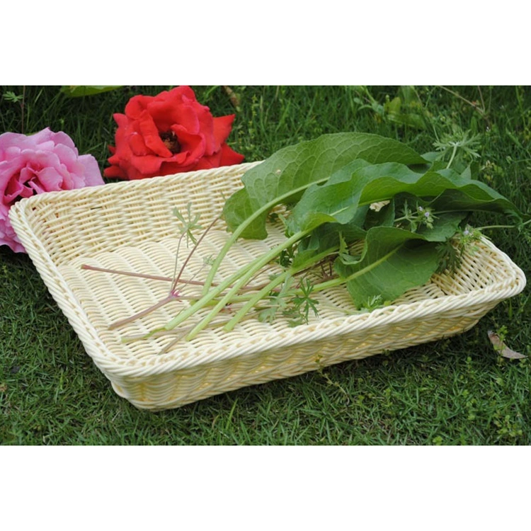 Imitation rattan fruit basket drain basket bread basket rectangular food dried fruit plate fruit plate