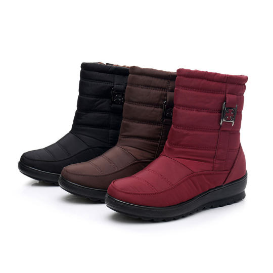 Winter waterproof beef tendon bottom mother cotton boots plus velvet warm short boots large size cotton shoes non-slip snow boots a generation of hair