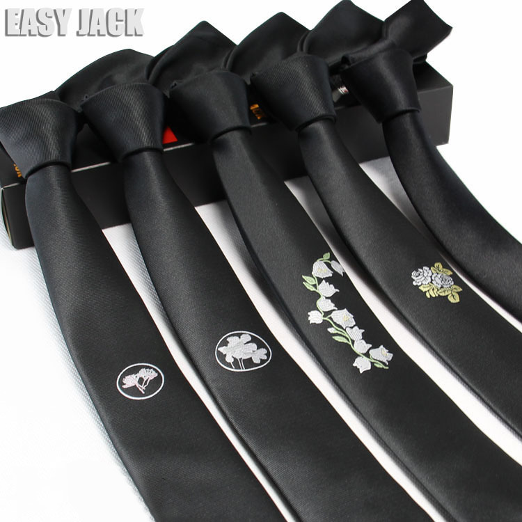 领带 男士定位绣花日韩版走秀TIE结婚新郎英伦窄款5CM女个性提花