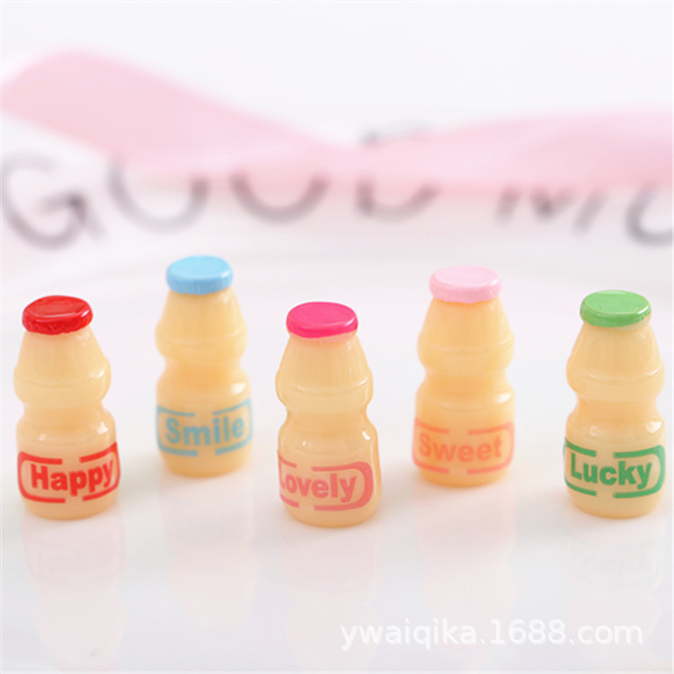 日韓飲料瓶シミュレーションヨーグルト瓶diyブローチ樹脂アクセサリーイヤリングキーホルダー材料|undefined