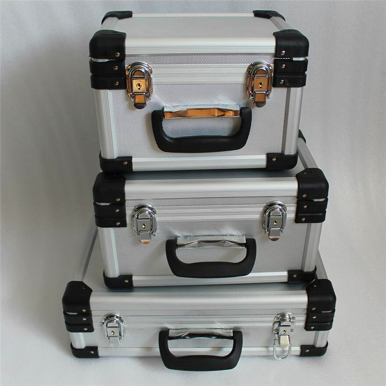 厂家塑料圆包角设备防震铝制仪器箱、铝合金手提五金收纳箱