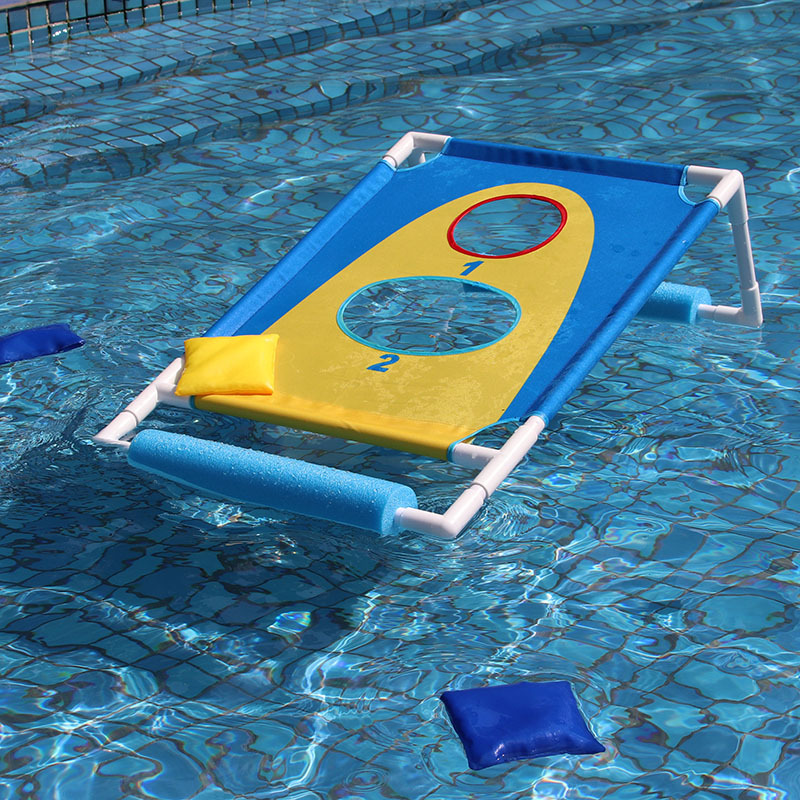 Juego de lanzamiento de bolsa para piscina, objetivo flotante con tablero