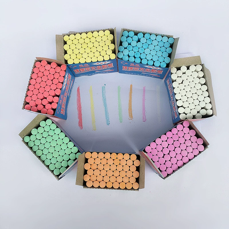 Круглый обучение пыли мел полная коробка 50 коробок цветной белой доске низкая пыль Мел для школы