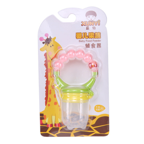 Xunyi Ring Bite Bag Multi-Colored Bite Fruit Soother Feeder Rattle Fruit Bite Teether
