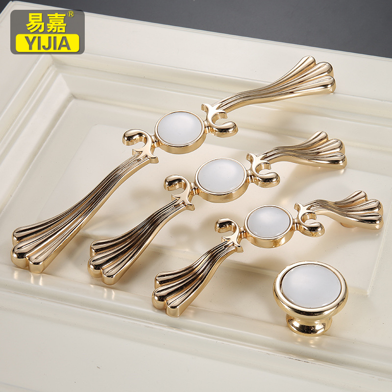European ceramic cabinet door handle golden modern furniture chest…