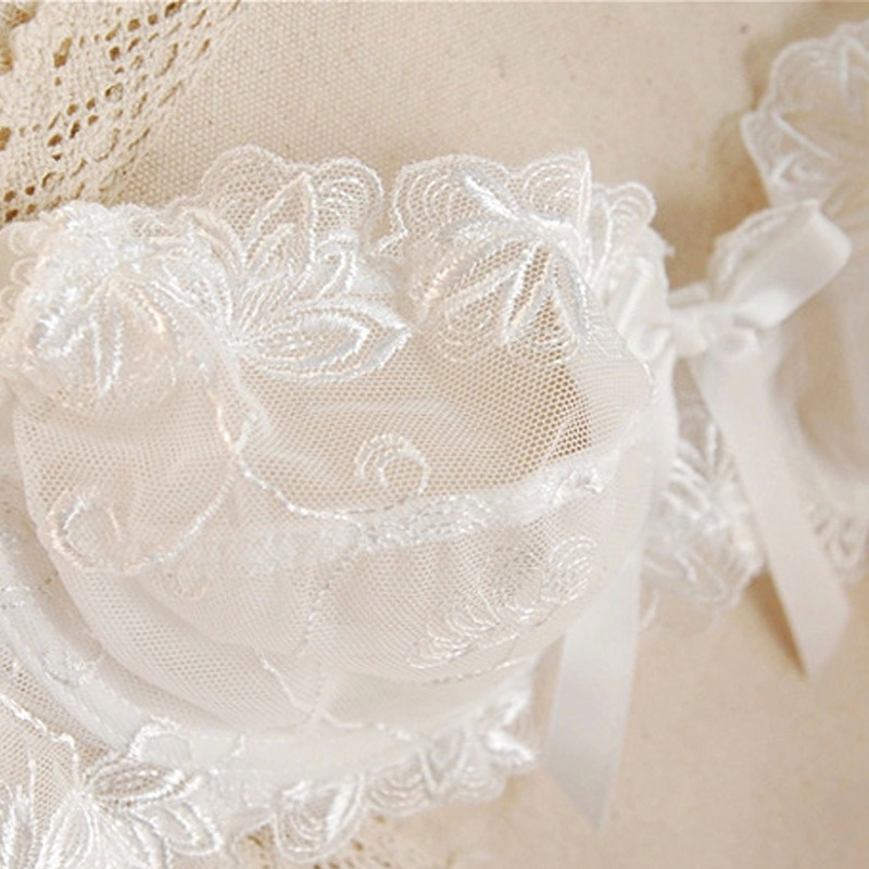 Set di biancheria intima da donna sexy con reggiseno trasparente in pizzo con tentazione di grandi dimensioni francese_voghion.com