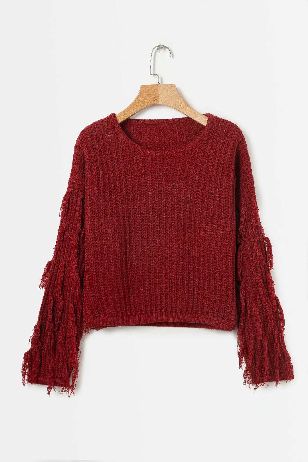 AliExpress eBay ropa de mujer de comercio exterior popular suéter suelto de Europa y América sexy manga borla suéter de manga larga para las mujeres