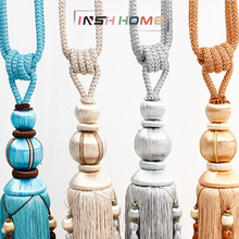 厂家现货 新中式涤纶撞色绑带挂球 流苏吊穗窗帘绑带窗帘配件批发