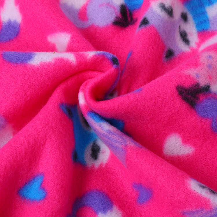 全涤 150D摇粒绒布双面绒印花面料 半光FDY 绍兴工厂现货直供