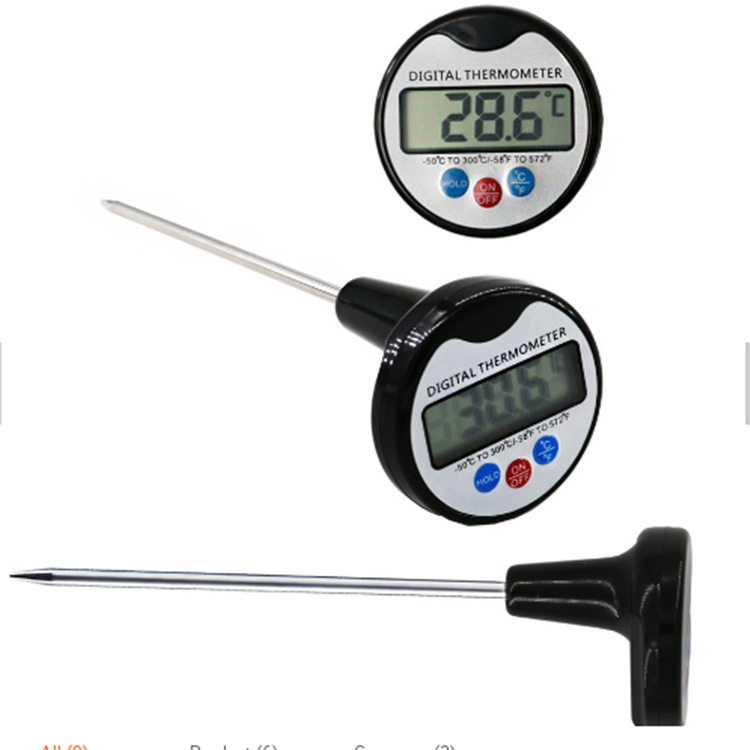 长探针测温计 厨房温度计食品温度计烤肉温度计牛奶咖啡水温度计