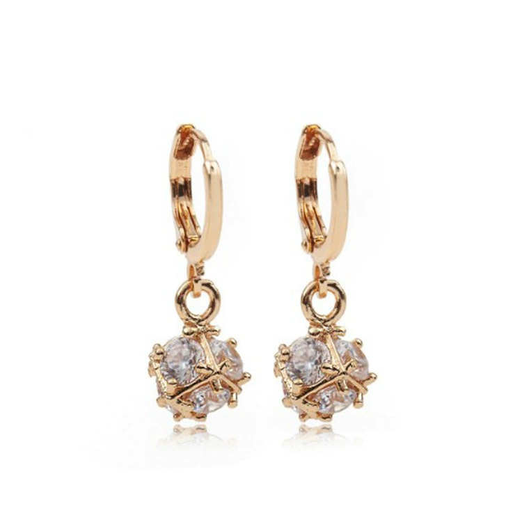 Earrings with zircon handmade, accessory, Korean style, micro incrustation, direct factory sales