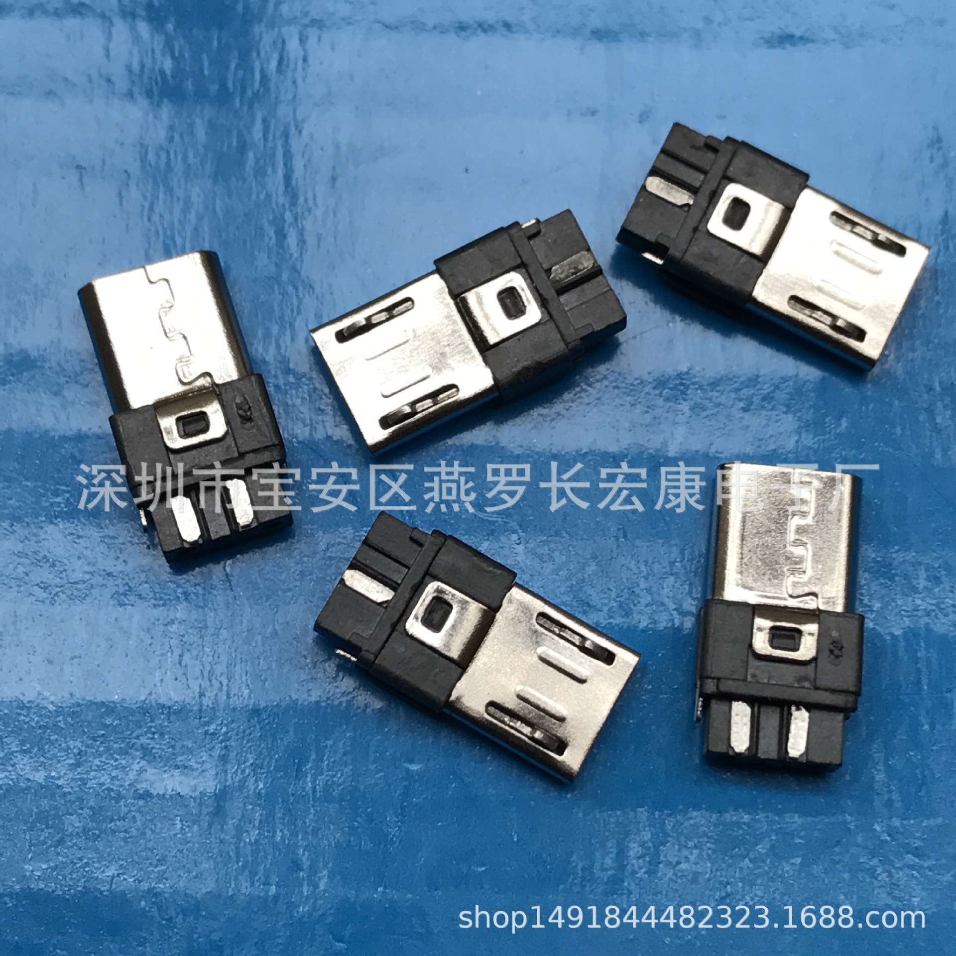 安卓 MICRO 5P公头 前五后四 外露7.0 二三短路 双面焊线 迈克USB