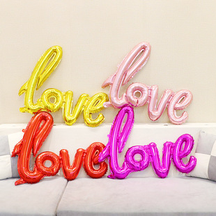 Handwritten simplified love aluminum balloon wedding wedding party layout one-piece letter love balloon wholesale