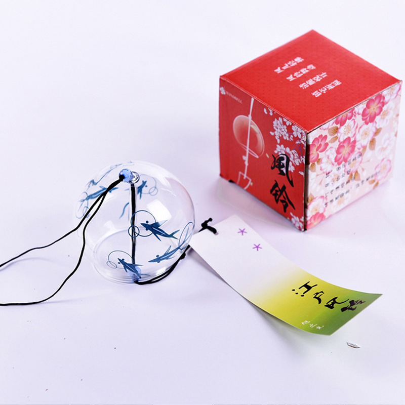 Estilo japonés lindo viento carillones al por mayor hecho a mano vidrio pintado adornos regalo creativo Qixi regalo para niñas y amigos