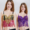 Adult women's belly dance bright clothing film Flat jacket steel pipe dance dance performance bras DS nightclub princess