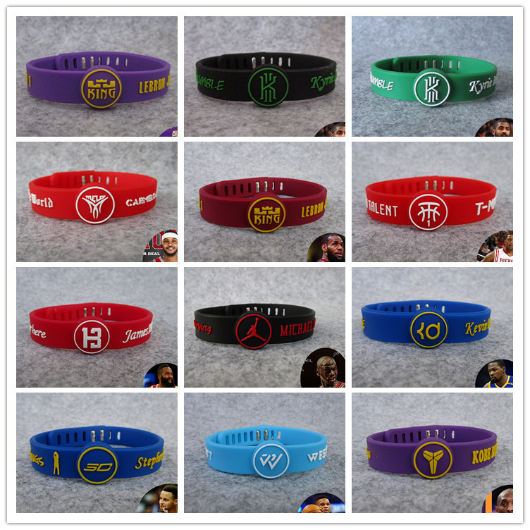 NBA Basketball Ball Star Thickened Adjustable Wristband Kobe James Durant Curry Wrist Band Bracelet NBA Basketball Ball Star Thickened Adjustable Wristband Kobe James Durant Curry Wrist Band Bracelet