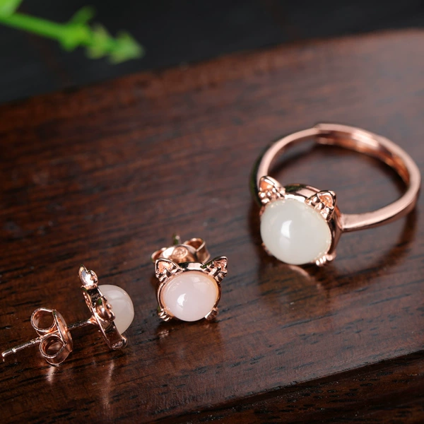 Earrings, ring, set