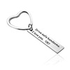 Cross -border Drive SAFE HANDSOME I Love You keychain Stainless Steel Round Peach Heart Key Ring