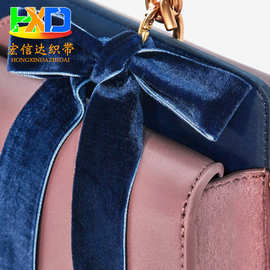 厂家直销现货丝绒织带蝴蝶结支持按需制作双面丝绒织带绑带