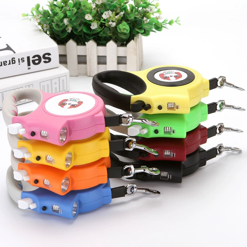 Retractable Pet Leash 5 m, Automatic Telescopic Dog Leash with LED Light, Multi-color