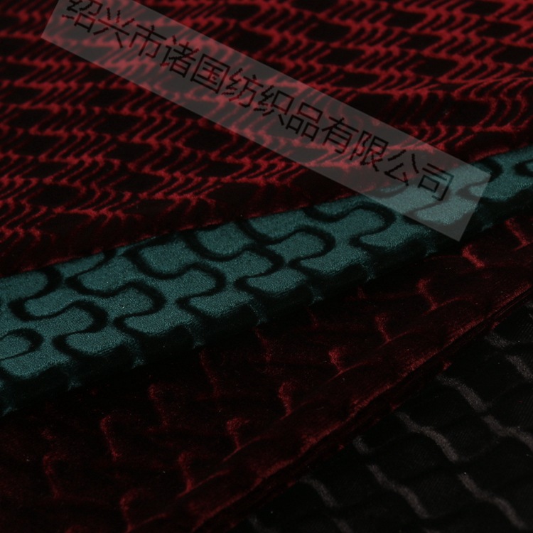 厂家销售 喷花韩国绒喷条方格韩国绒 沙发面料