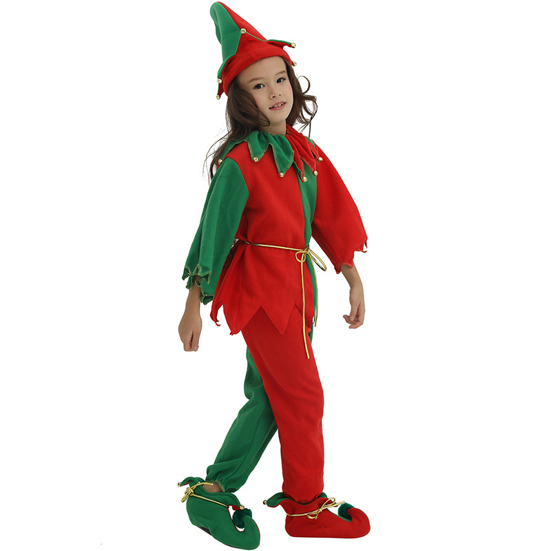 Fábrica en stock suministro familia FIESTA DE Navidad vestido de Navidad ropa de Navidad duende traje de los niños