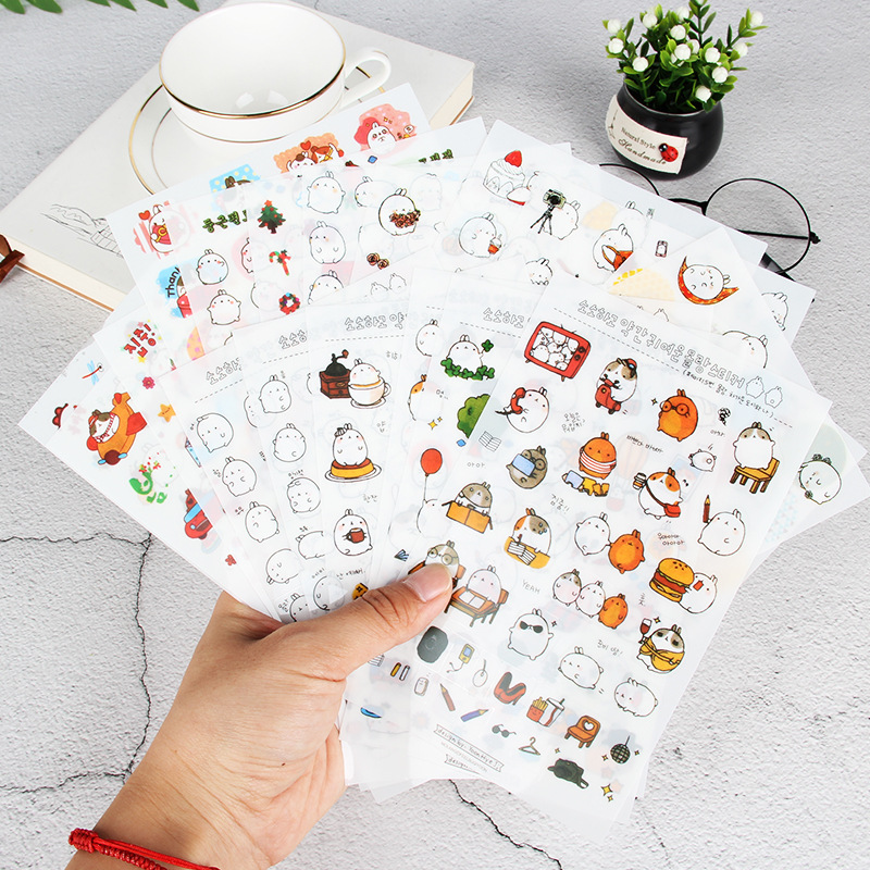 transparent cartoon sticker PVC