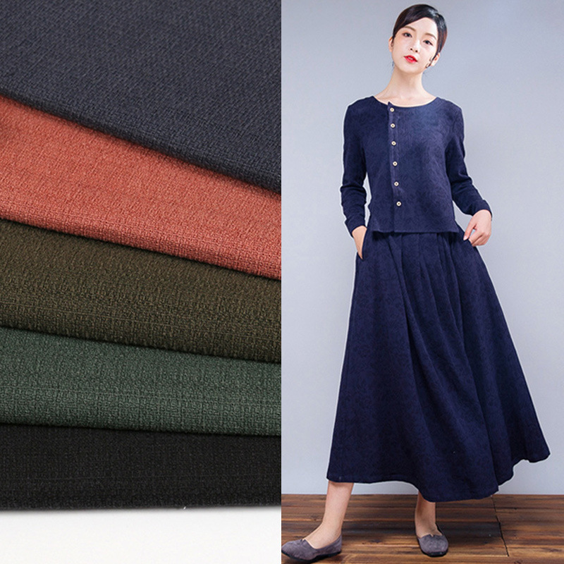 弹力休闲麻面料  复古上衣裤子女装裙子亚麻粘服装面料1889
