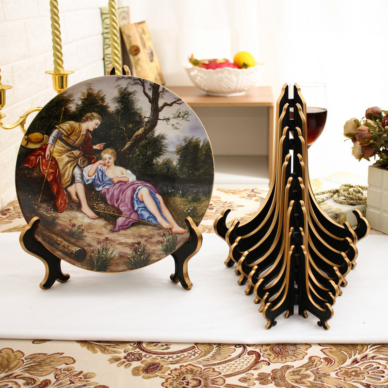 装饰圆瓷盘托架 摆件钟表盘子支架 证书相框展示架 盘子展示架