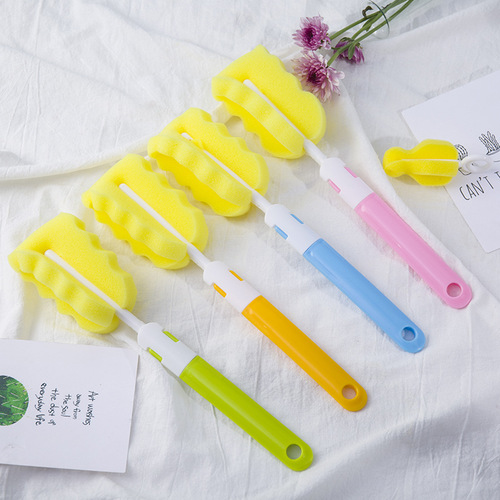Sponge Bottle Brush Nipple Brush Cleaning Set Wholesale Folding Cup Brush Detachable Complete Set Independent Packaging