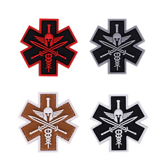新品 斯巴達軍醫魔術貼 PVC臂章 士氣軍迷背包布貼4色 戰術背包貼
