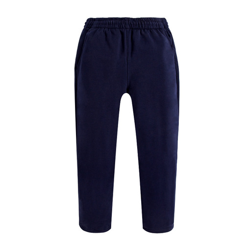 Boys' sweatpants spring and autumn girls' navy blue school pants children's straight knitted sweatpants older children's primary school uniform pants
