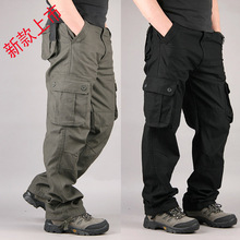 多功能户外休闲裤多口袋工装裤男宽松全棉男士多袋裤潮防撕裂耐磨