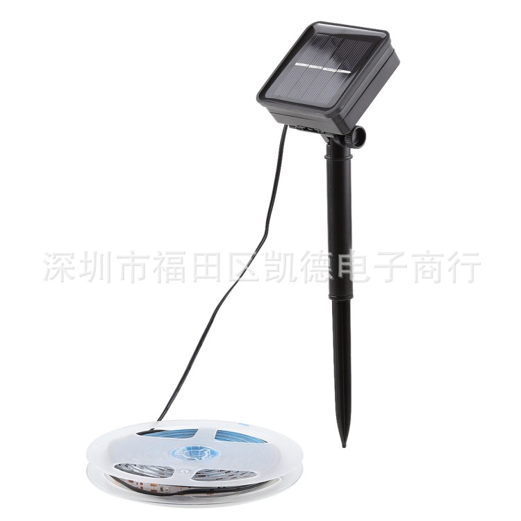 Barra de luz solar led al aire libre patio decoración Navidad vestir impermeable colorido 3m90led tira de luz solar