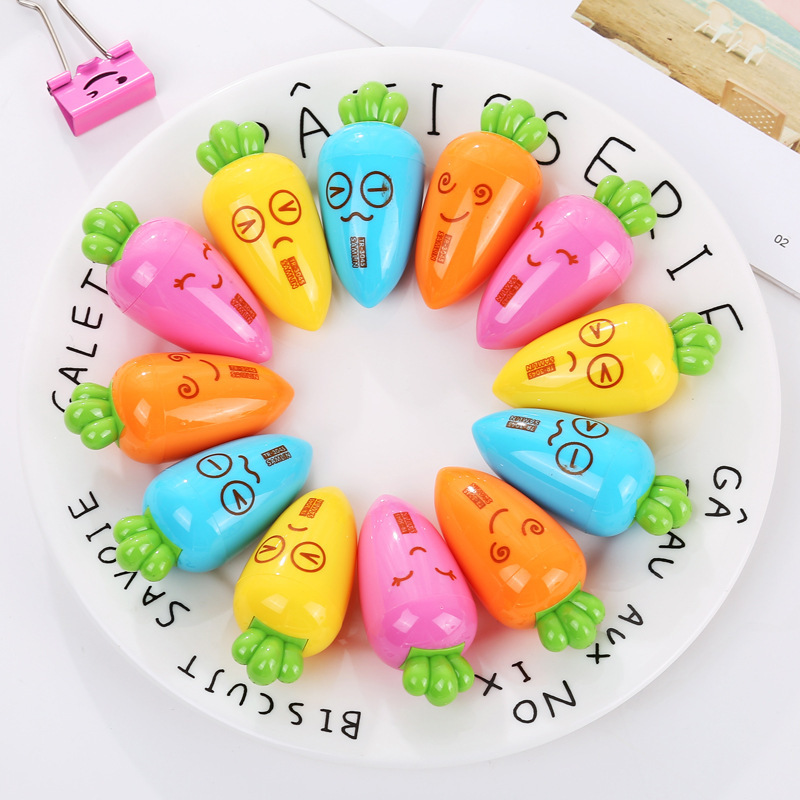 Papelería creativa estudiante dibujos animados lindo rábano sacapuntas pequeño regalo de los niños