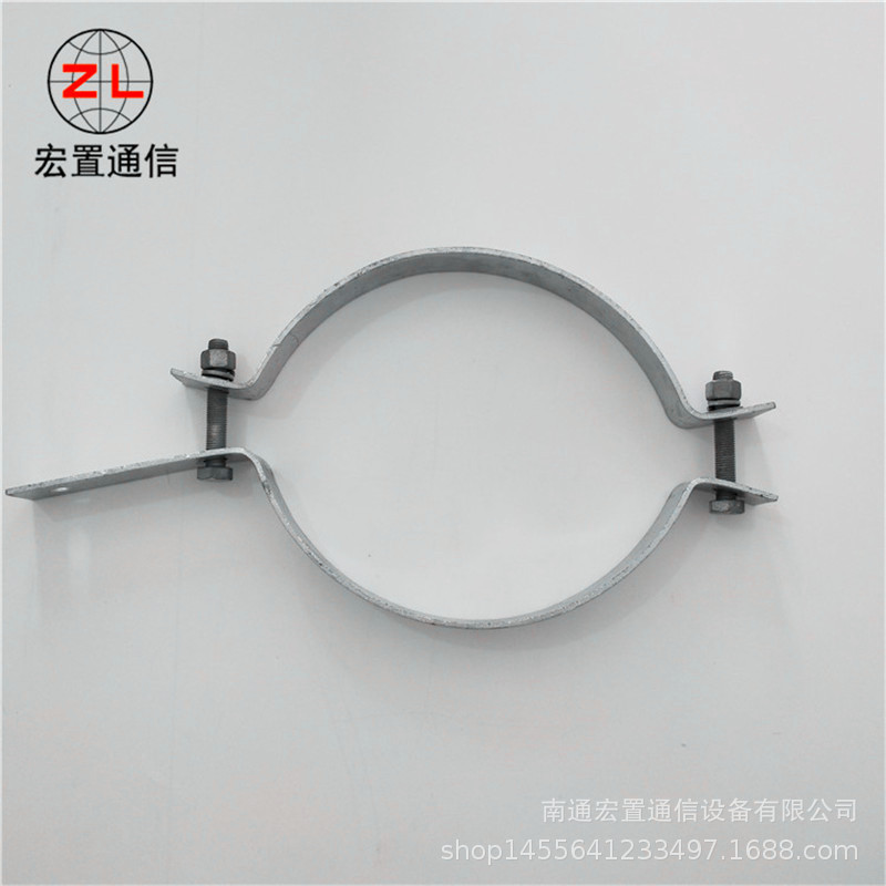 架空光缆电杆挂点金具 双合抱箍 耐张杆用紧固件 单耳抱箍
