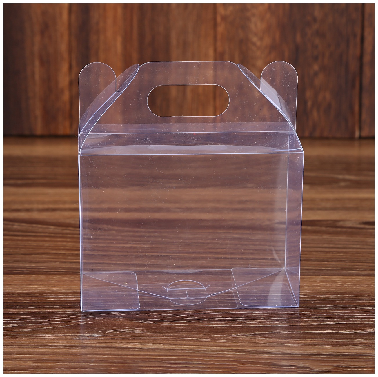 透明手提西点打包盒蛋糕盒一体盒甜点马芬杯包装盒9.5X9.5X15CM