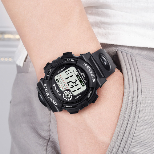Shinuo Factory Direct Sales Student Outdoor Sports Multi-Function Alarm Clock Colorful Night Light Electronic Watch Waterproof for Boys and Girls