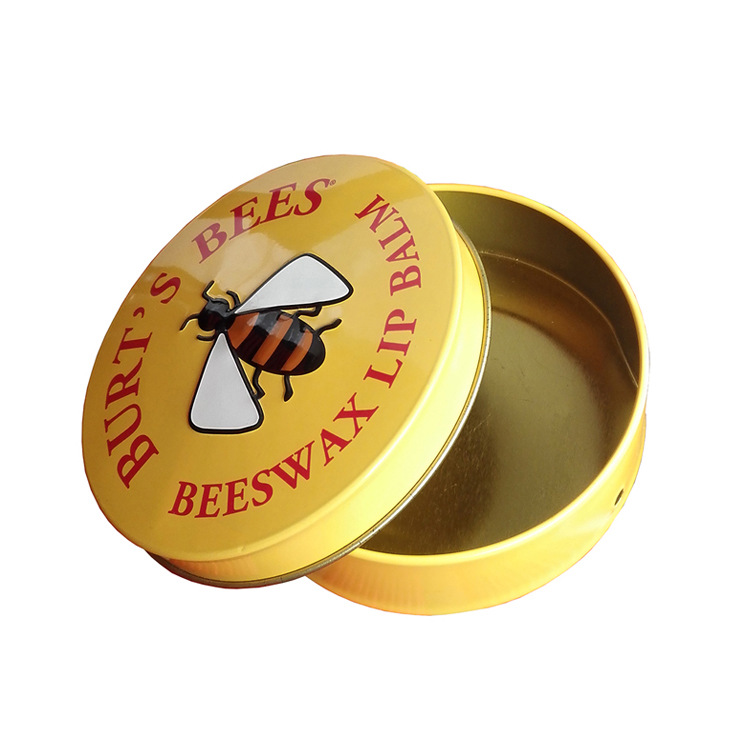 圆形马口铁化妆品铁盒 圆形两片护手霜包装铁盒