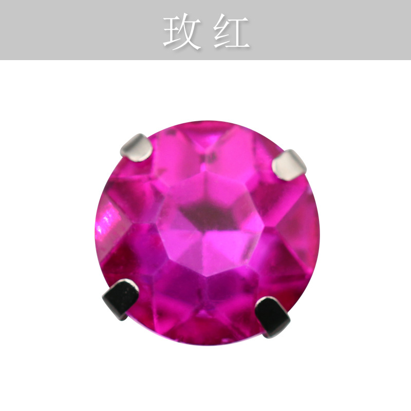 Diamante de gema de cuatro esquinas, diamante de garra de cristal, grueso con soporte inferior, diamante de imitación cosido a mano, vestido de cena, accesorios de decoración, diamante de garra