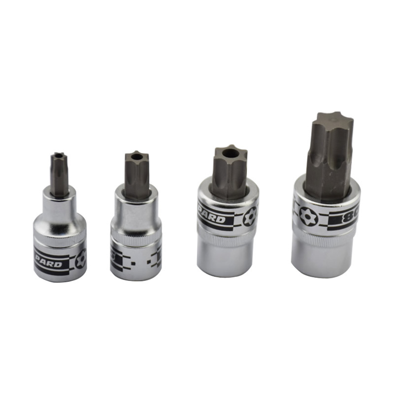 正品PARD进口3/8 T8-T60 星型旋具套筒 六角 梅花型 批头头部带孔