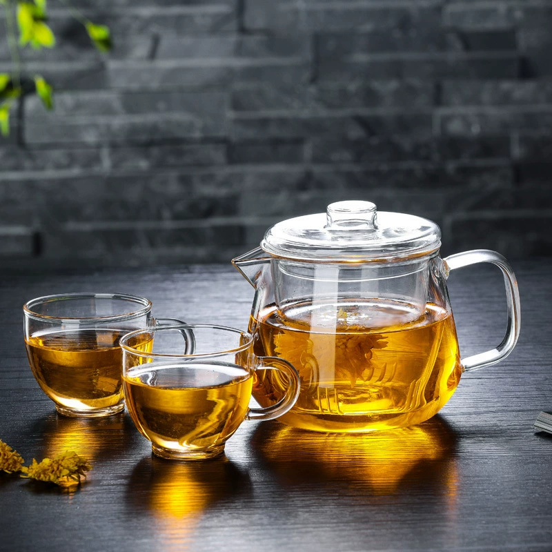 Glass teapot, liner, filter, flavored tea, increased thickness