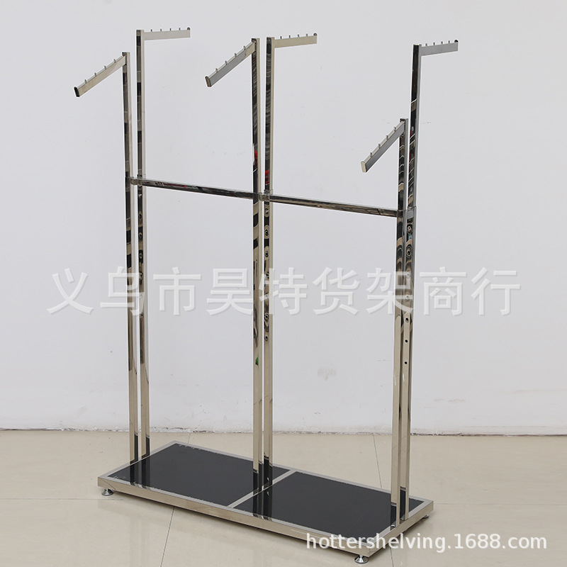 新款服装店衣架不锈钢裤架黑色烤漆展示架  服装店展示架衣服货架