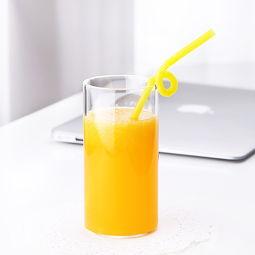 High borosilicate glass cup water cup tea cup transparent creative milk cup straight glass cup tea cup ins style