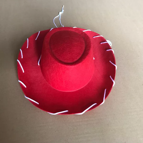 Factory Direct Threaded Cowboy Hat Non-woven Red Hat Brim Rope Red Small